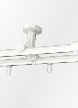 Двухрядный потолочный импрессионный карниз аресто белый комплект заглушка 200см.