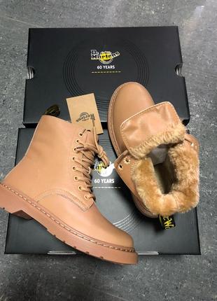 Черевики dr. martens classic ботинки зимние с мехом