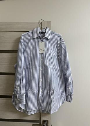 Сорочка зара/zara оверсайз в полоску