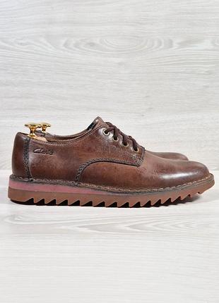 Кожаные мужские коричневые туфли clarks оригинал, размер 42