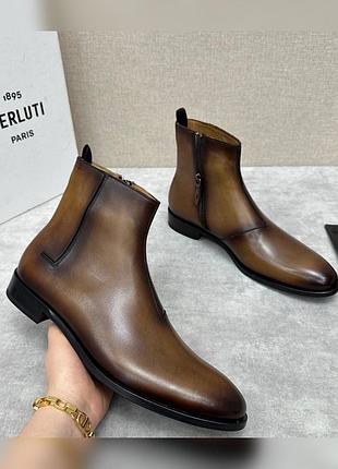 Чоловічі шкіряні черевики челсі berluti