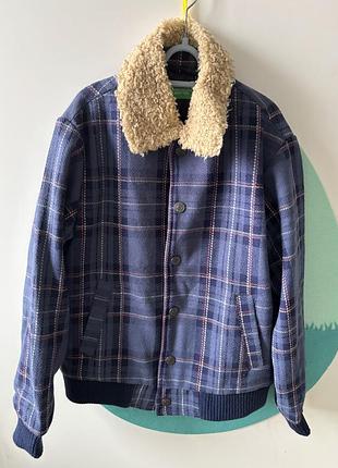 Вовняна куртка-бомбер на весну benetton, оригінал, 8-9 і 10-11 років, 140 і 150 зріст