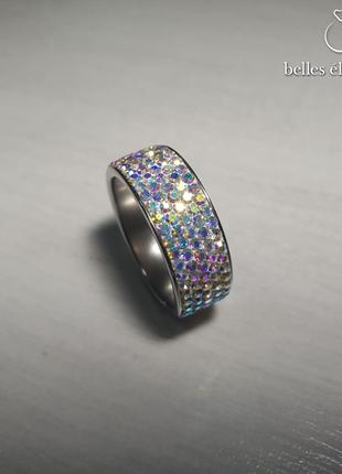 Набір вечірніх прикрас swarovski: кільце, браслет, сережки та підвіска на шию3 фото