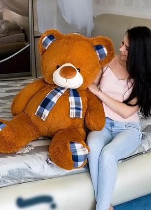 Мягкая плюшевая игрушка мишутка плюша 130 см коричневый