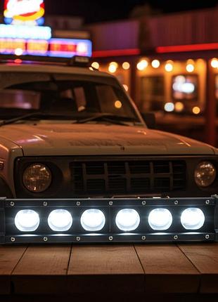Светодиодная балка led q-72 (29 см, 72вт, блежний белый + дальний белый + желтый) ip67 - slovakia
