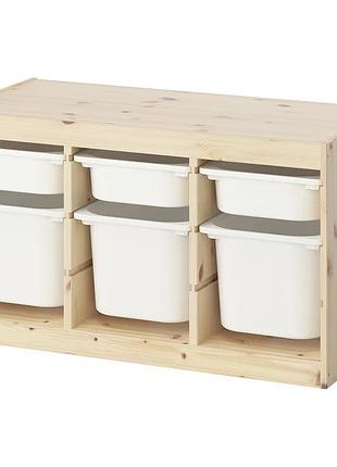 Стелаж с 6 контейнерами trofast 93x44x52 cm ikea 395.748.65
