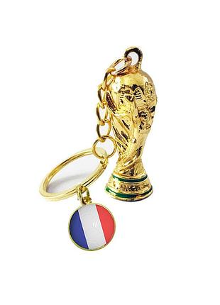Футбольный брелок кубок чемпионата мира с флагом франции