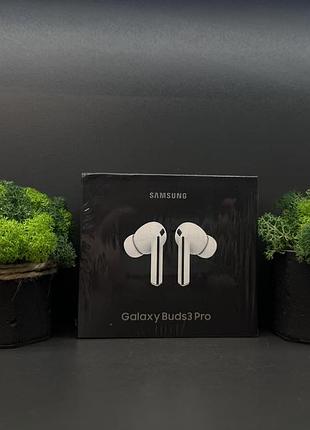 Бездротові навушники samsung galaxy buds 3 pro silver bluetooth 5.4 hi-fi звук anc galaxy ai сріблясті навушники самсунг бадс 3 про флагман нові