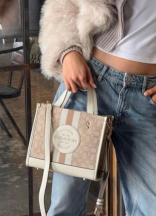Coach dempsey tote in signature jacquard with stripe [оригінальна коробка] 20х23х10