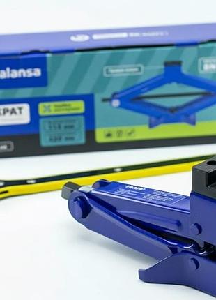Домкрат ромбовый 1,5т balansa (bn-04271) с трещоткой и резиновой опорой, высота 115-420 мм