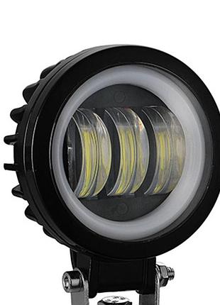 Фара светодиодная led фара противотуманная круглая 30w с кольцом и четкой границей