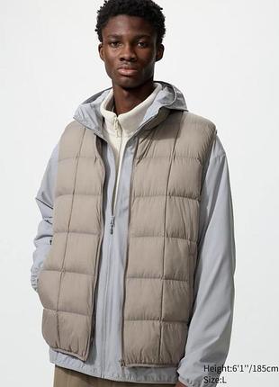 Жилетка uniqlo бежева puffertech vest