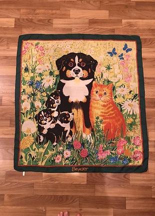 Эксклюзивный шелковый платок beyeler (швейцария) 🐶🐱