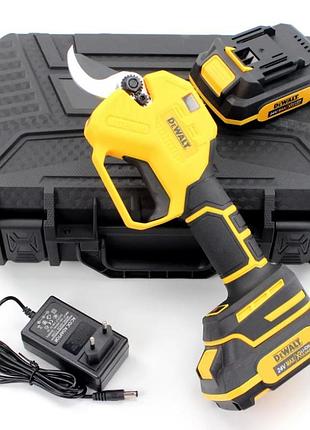 Аккумуляторный секатор dewalt dcmpp560p1 (24v, 5ah, 30мм) с индикатором заряда и резов + подсветка