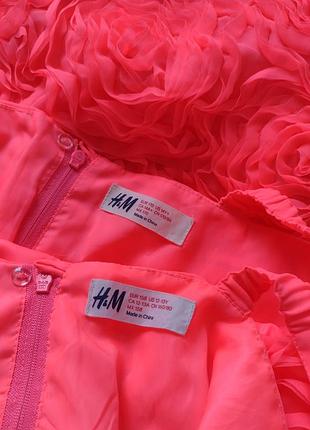 Яркое розовое платье h&m 10