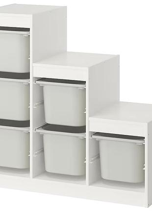 Стеллаж trofast с контейнерами 99x44x94 cm ikea 495.733.23