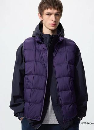 Жилетка uniqlo фіолетова puffertech vest