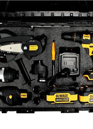 Набор 5в1 шуруповерт dewalt dcd709m (36v, 6ah), акб набор 5в1 деволт 8