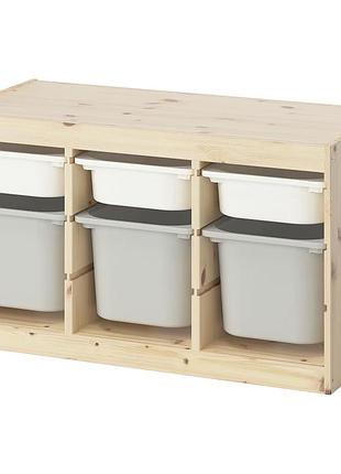 Стелаж с 6 контейнерами trofast 93x44x52 cm ikea 795.748.92