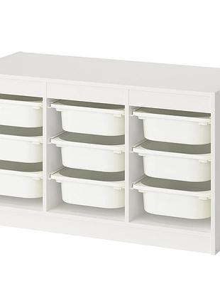 Trofast стеллаж с контейнерами - белый/белый 99х44х56 см ikea 295.744.51