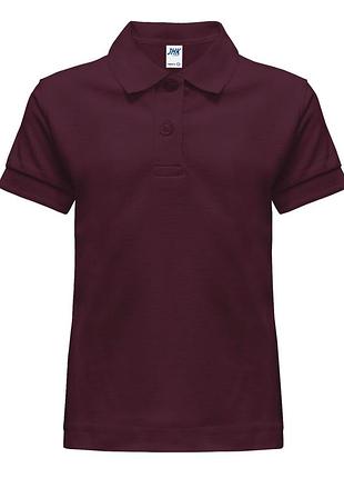 Детская тенниска-поло jhk kid unisex polo бордовая, 7-8