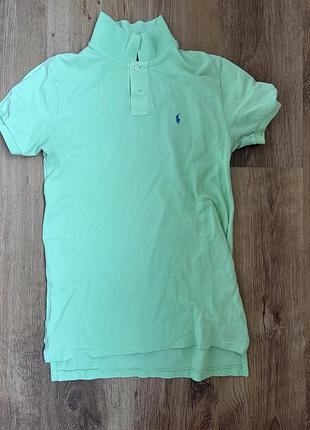 Polo by ralph lauren м’ятна футболка поло оригінал l (14–16) 100% cotton