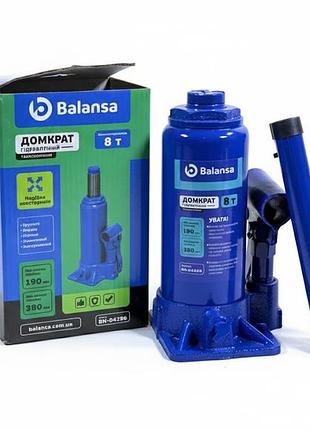 Домкрат гидравлический бутылочный телескопический 8т balansa bn-04286
