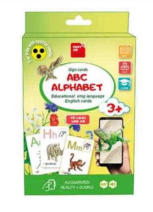3d навчальні картки «abc alphabet» розвиваючі картки для вивчення англійської абетки з жестовою мовою