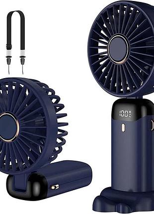 Портативный вентилятор mini fan xl-880 диаметр 9 см с подставкой для телефона и дисплеем