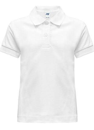 Детская тенниска-поло jhk kid unisex polo белая, 5-6