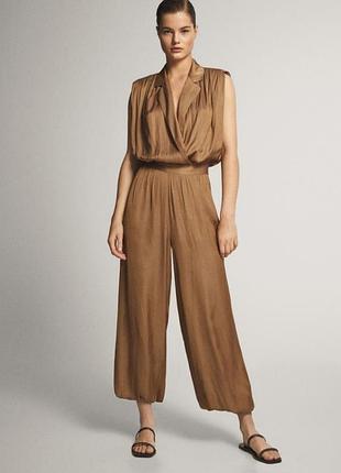 Брендовый вискозный легкий брючный комбинезон massimo dutti р.м