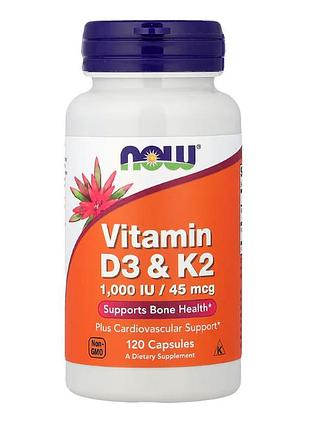 Вітаміни d3 і k2 now foods 120 капсул