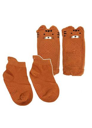 Детский набор наколенники и носки "тигр" mgz-0649(orange)