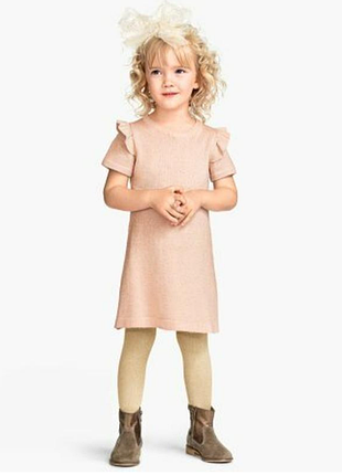 Трикотажное платье для девочки от бренда h&amp;m, размер 110-116