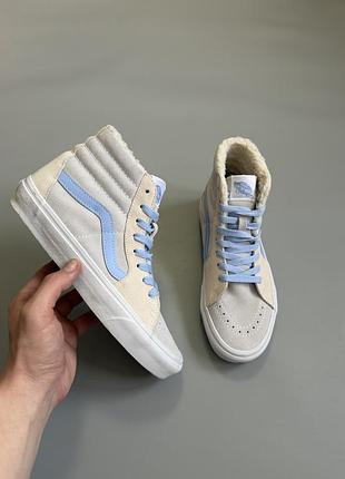 Кеды vans sk8hi sherpa white blue knu skool 40.5(25.5cm)