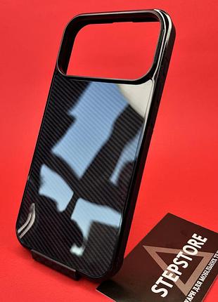 Чехол iphone 17 pro max глянцевый carbon с magsafe с микрофиброй gloss elite carbonique magnetic