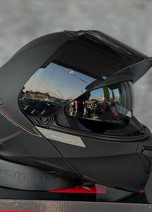 Мотошлем модуляр (трансформер) мт helmets mt genesis sv a1 matt black xl + подарок: чехол для хранения