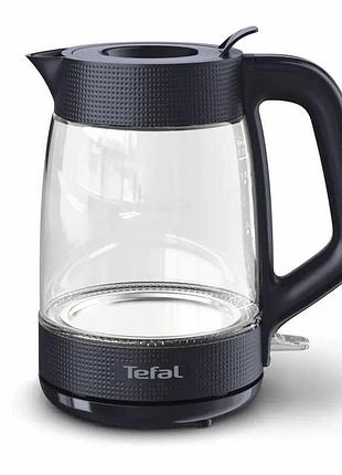 Электрочайник tefal morning glass kettle, 1.7л, стекло, с подсветкой, черный