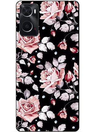 Силіконовий бампер чохол для oppo a76/a96 з малюнком троянди квіти
