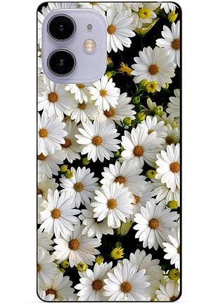 Силиконовый чехол бампер для iphone 11 с рисунком ромашки цветы