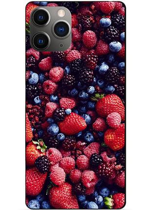 Силиконовый чехол бампер для iphone 11 pro с рисунком ягоды