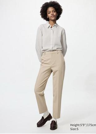 Брюки uniqlo бежевi smart ankle trousers (longer)