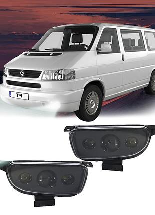 Штатные лазерные противотуманные фары + дхо led птф volkswagen transporter t4 96-2003 / фольцваген транспортер т4 5000k 80w