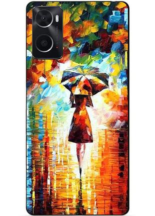 Силиконовый бампер чехол для oppo a76 / a96 с рисунком прогулка