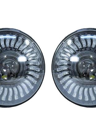 Супер оптика 150w нива ваз 2121, копейка 2101,уаз. комплект led фар! светодиодные фары 7 дюймов дхо + поворот!