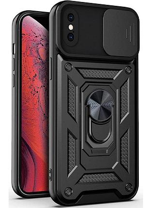 Чехол ummi camshield serge ring для apple iphone xs max (6.5") черный / black