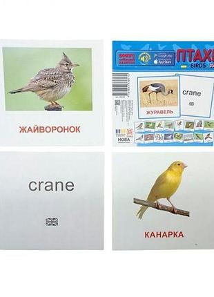 Карточки мини птицы журавель (110х110 мм)