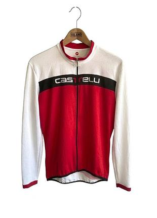 Castelli cycling full zip long sleeve jersey men’sblack red white sz xxl вело джерсі чоловіче мужское джерси лонгслив ххл