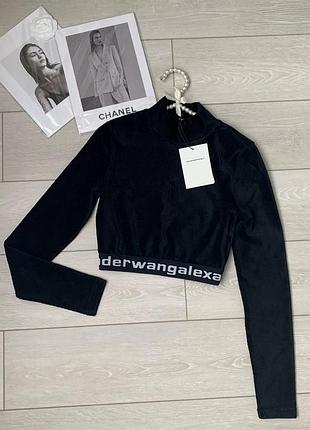 Укороченный топ с длинным рукавом от бренда alexander wang. — цена