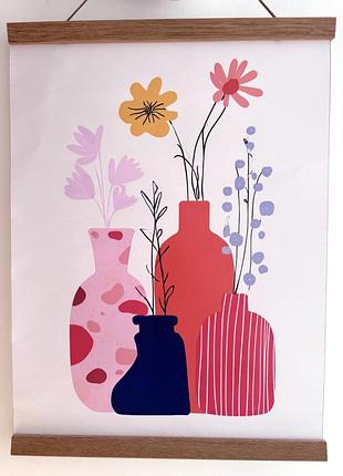 Постер настінний декор, постер квіти